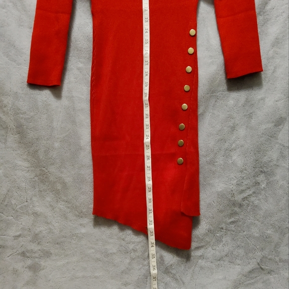 NWT! LOVE ALWAYS OFF SHOULDER LONG SLEEVE BUTTON ACCENT ASYMMETRICAL SZ XL - Picture 3 of 9